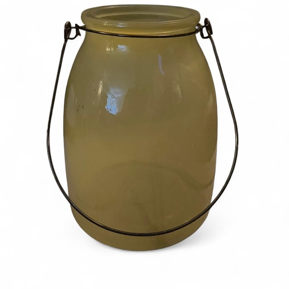 Elegant Yellow Glass Lantern with Handle​​